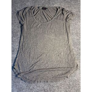 Eye Candy Tee Shirt Womens‎ Large Gray Stretch Short Sleeve Round Neck Pullover